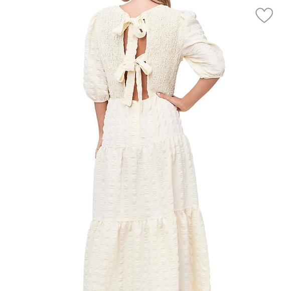 En Saison yellow tiered midi dress - Picture 3 of 4